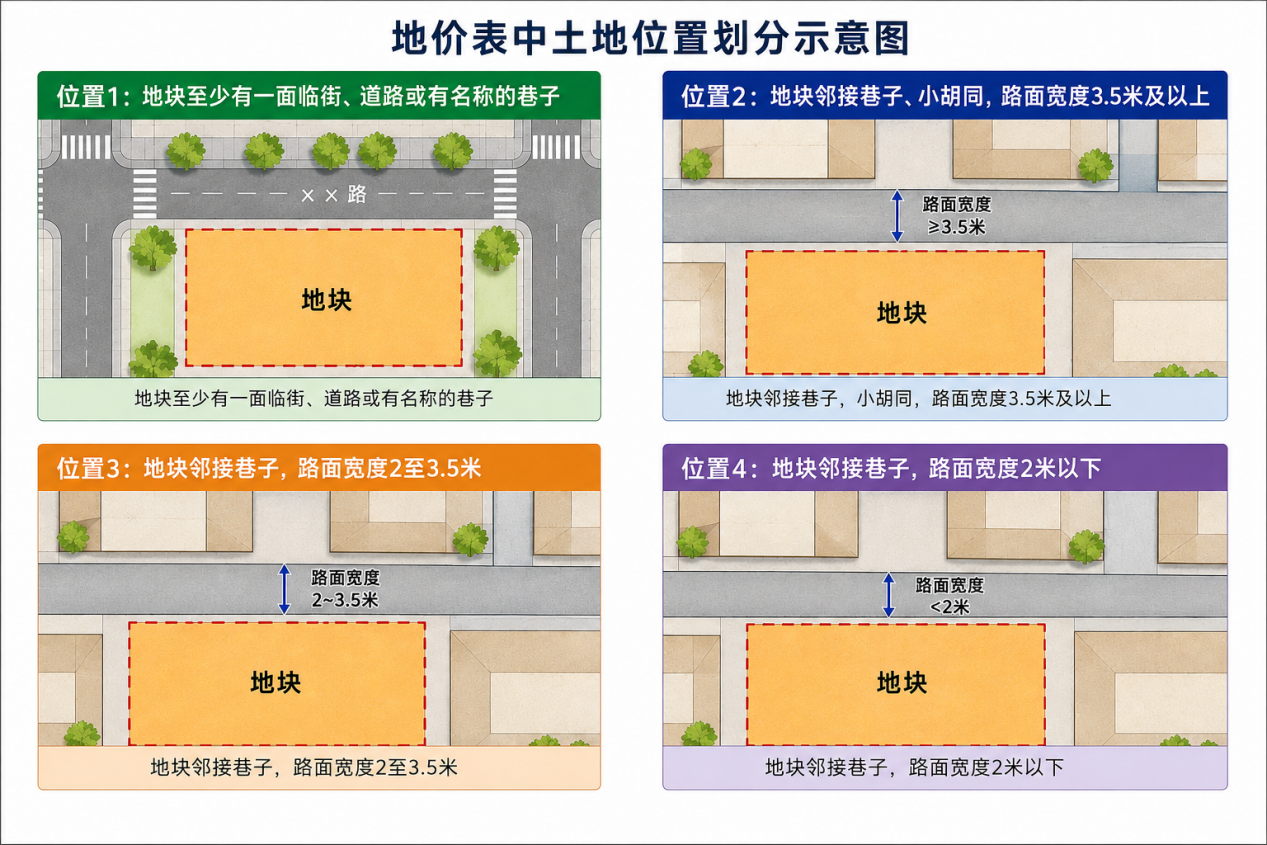 地价表中土地位置划分示意图